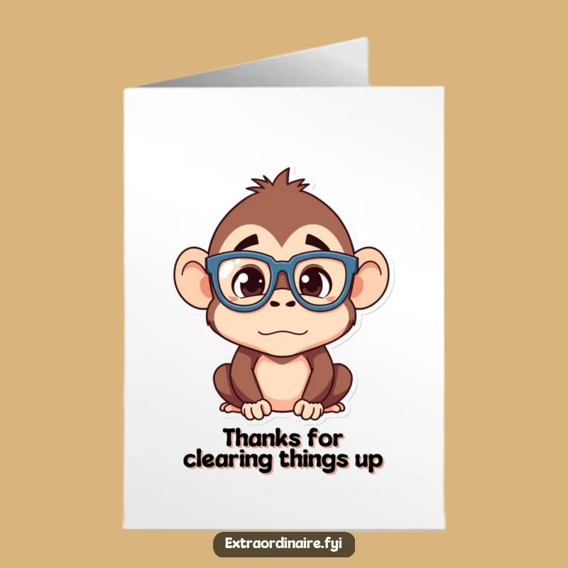 Free Printable Thank You Card: Silly Monkey Oops, Humorous Downloadable Gift