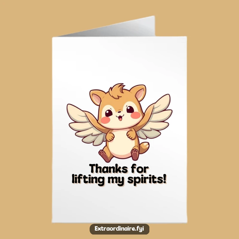 Free Printable Thank You Card: Brave Flying Animal - Thanks for the Effort!