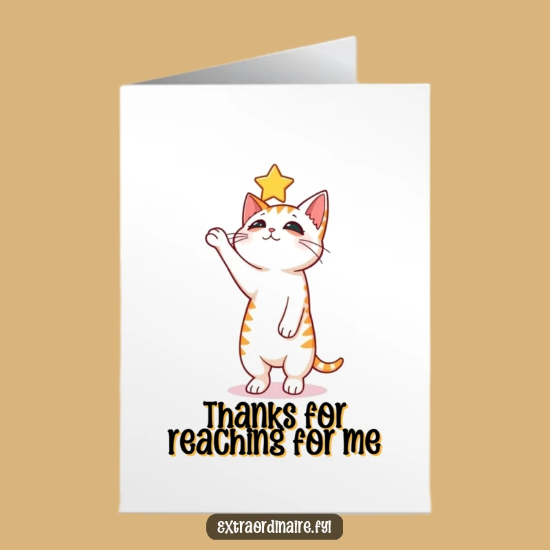 Curious Cat Free Printable Thank You Card - Grateful Star Reach Downloadable Gift