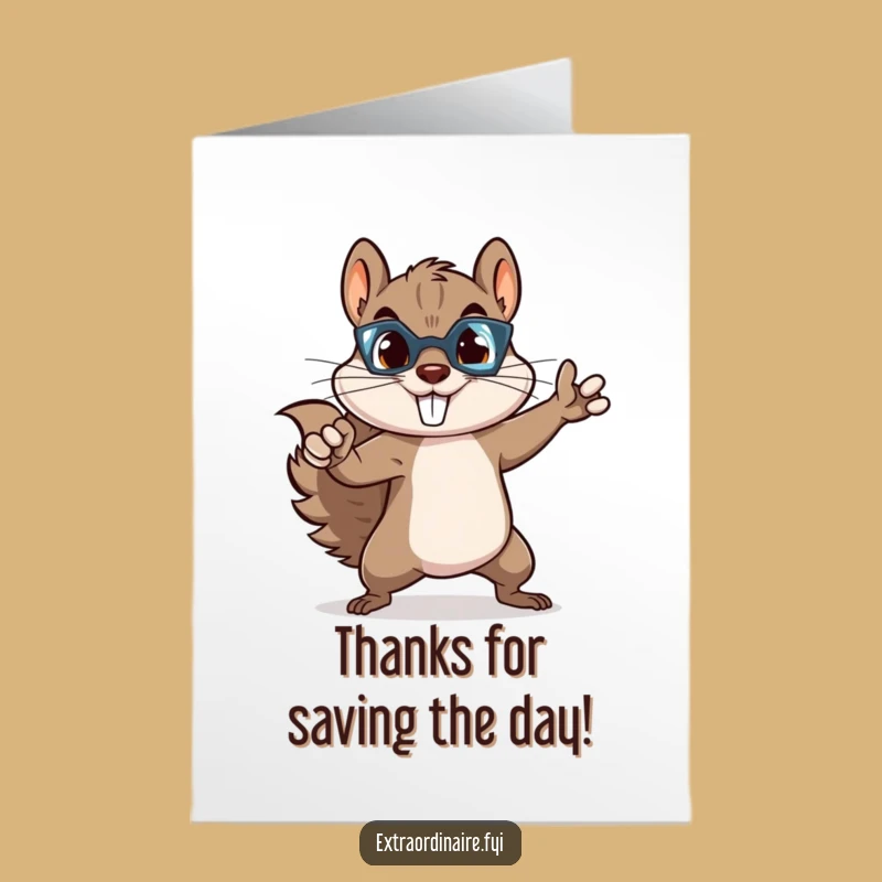 Free Printable Funny Squirrel Superhero Thank You Card - Easy DIY!