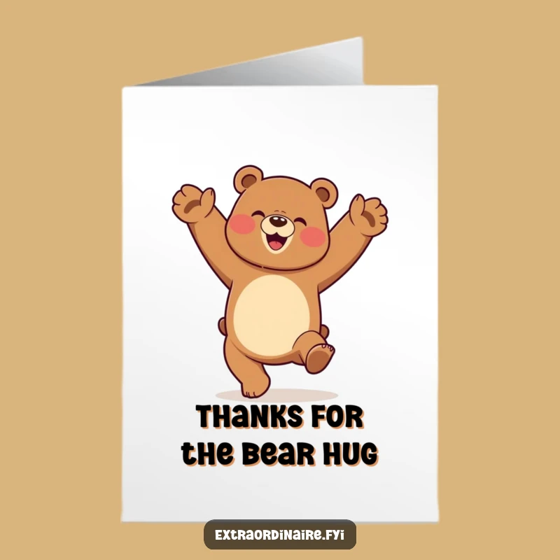 Joyful Free Printable Thank You Card: Bear's Cartwheel Thanks - Funny Downloadable Gift!