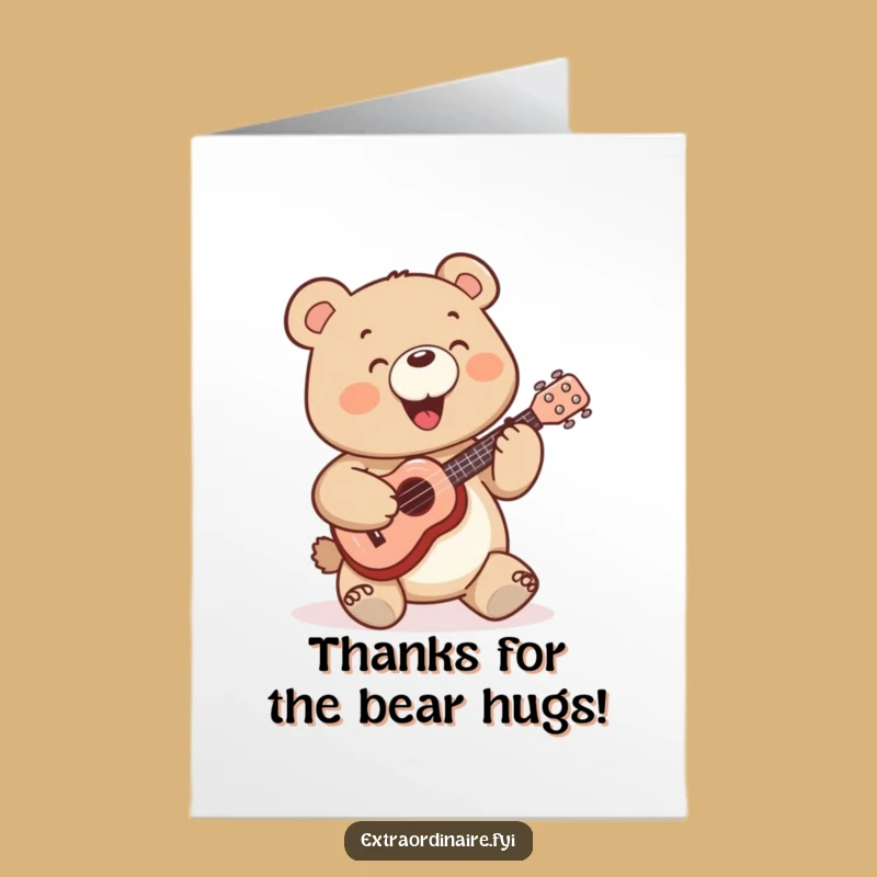 Free Printable Thank You Card: Bear's Musical Thanks - Funny Downloadable!