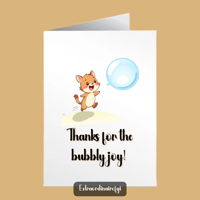 Free Printable Thank You Card: Funny Animal Bubble Chase - Express Gratitude!