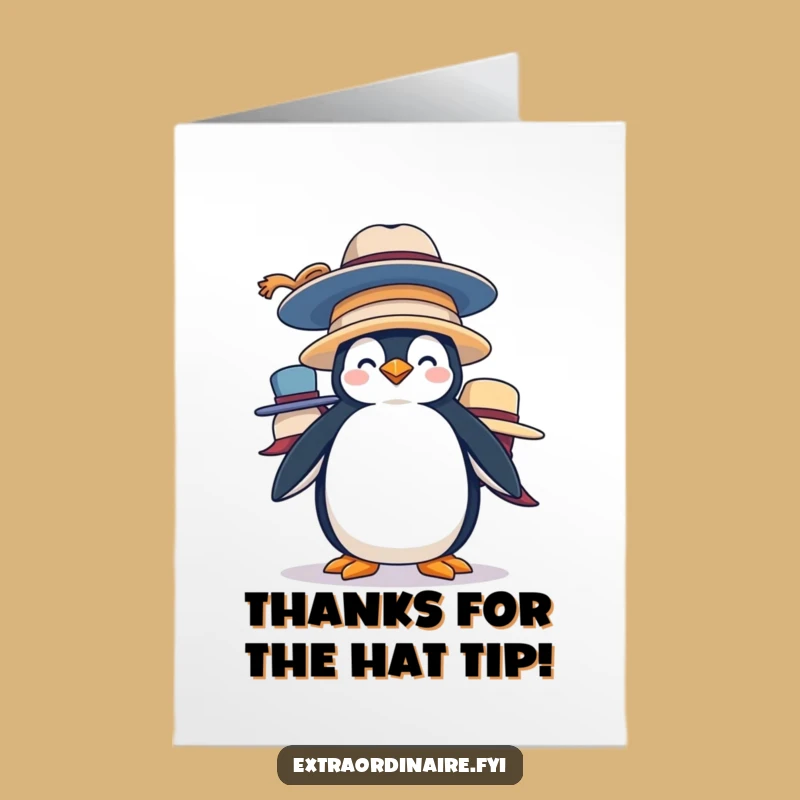 Free Printable Penguin Hat Thank You Card - Comical Download