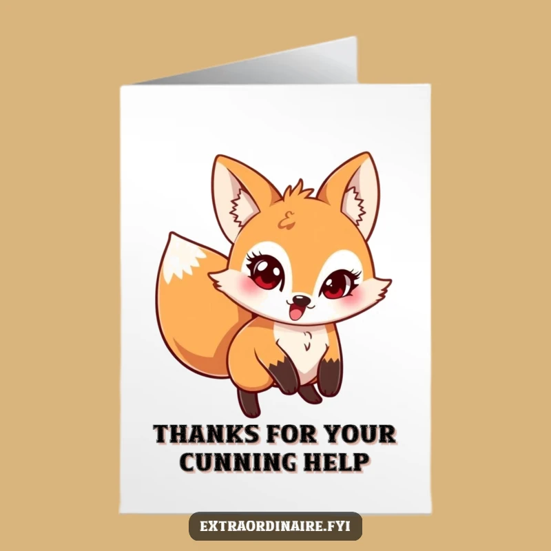Free Printable Thank You Card: Pouncing Fox's twinkle thanks, a sly downloadable gift!