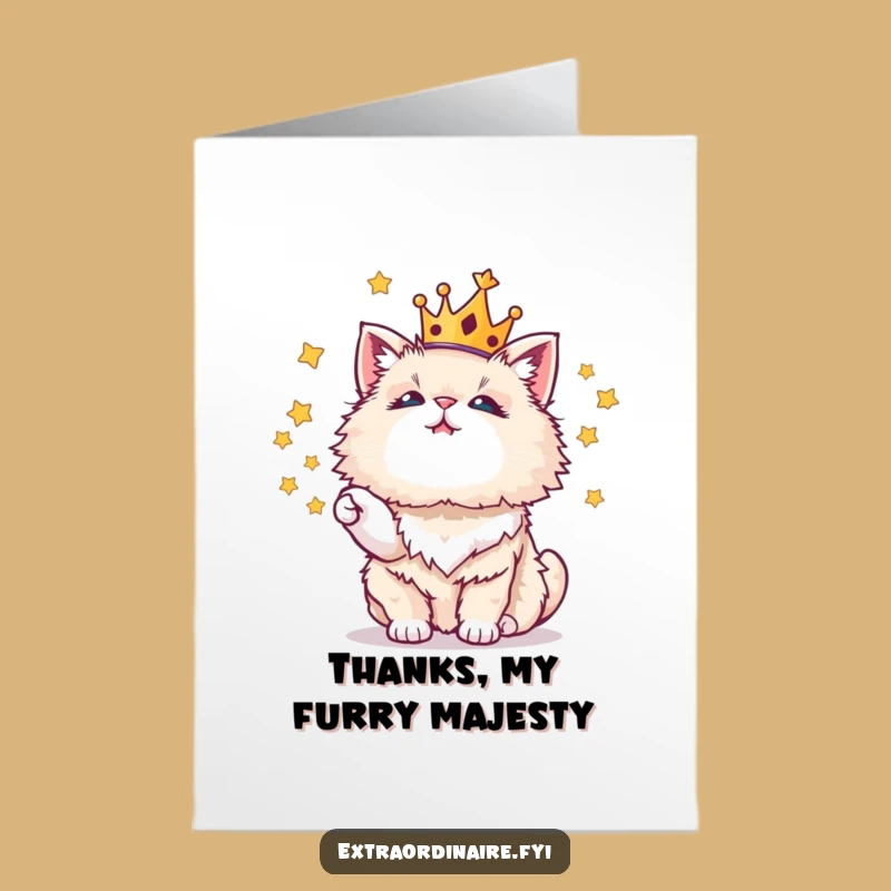 Free Printable Thank You Card: Juggling Cat, Royal Downloadable Appreciation Gift!