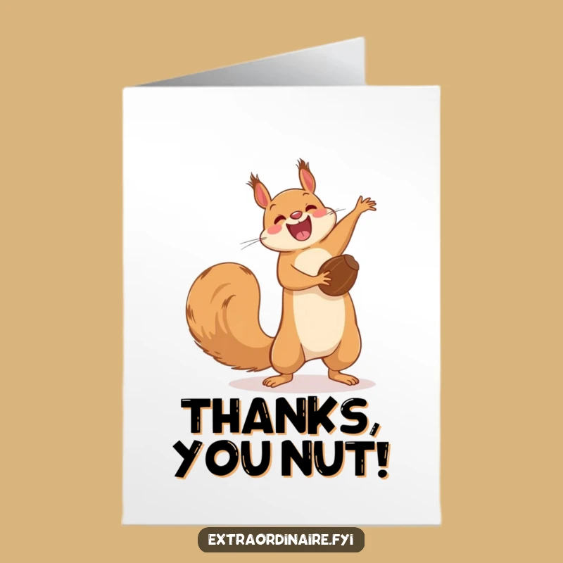Free Printable Squirrel Thank You Card: Nutty Acrobat Gratitude Downloadable