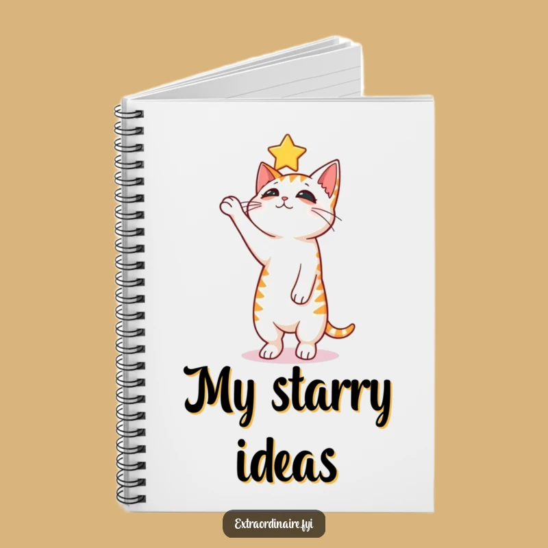 Funny Curious Cat Notebook - Jot Down Your Starry Ideas
