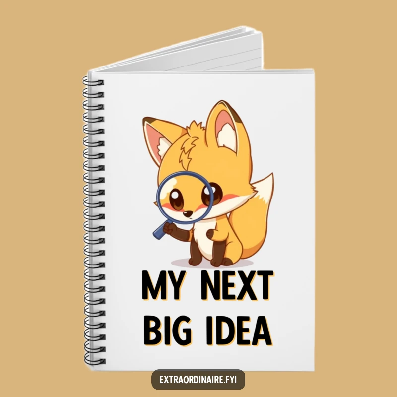 Funny Fox Magnifying Glass Notebook - Jot Down Ideas with Humor