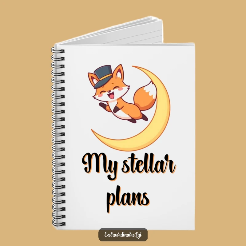 Funny Fox Top Hat Notebook: Capture Your Dreams with Lunar Leaps