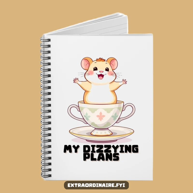 Funny Hamster Teacup Spin Notebook - Journal for Adventurous Minds