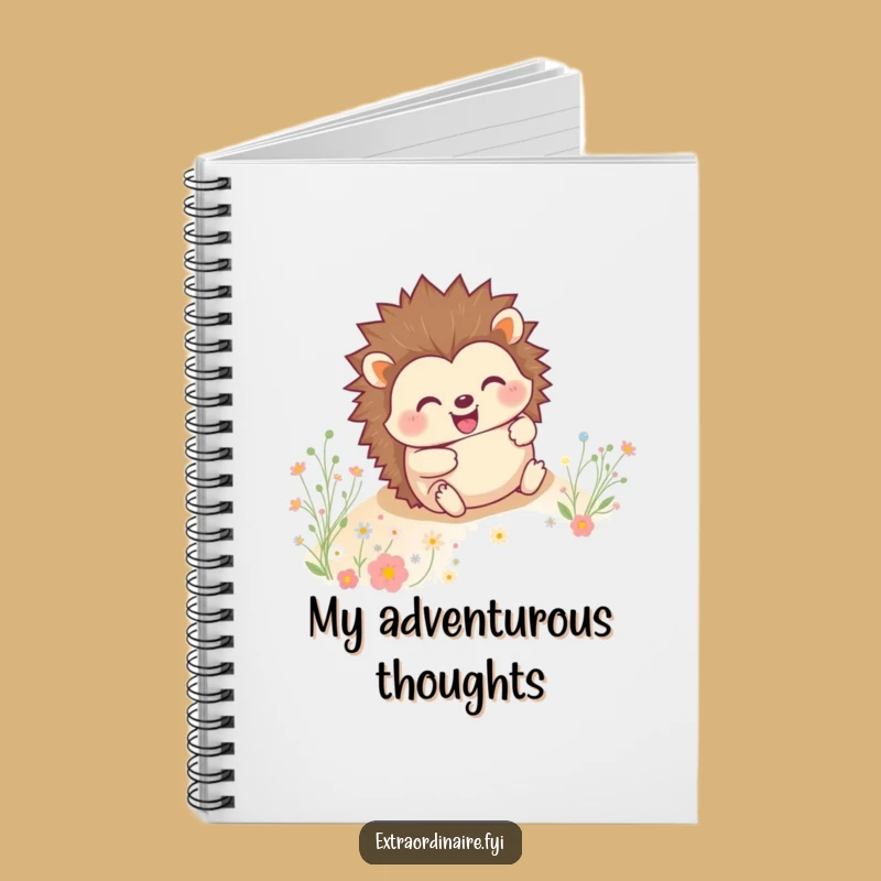 Funny Hedgehog Notebook - Critter Flower Journal for Happy Ideas Gift