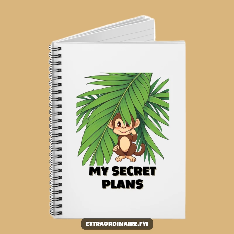Funny Monkey Notebook - Primate Palm Leaf Journal for Funny Ideas Gift
