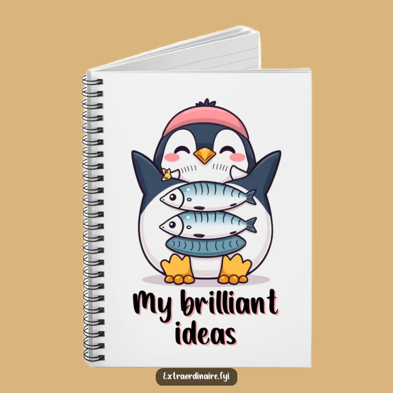 Funny Penguin Fish Stack Notebook: Jot Down Your Proud Achievements