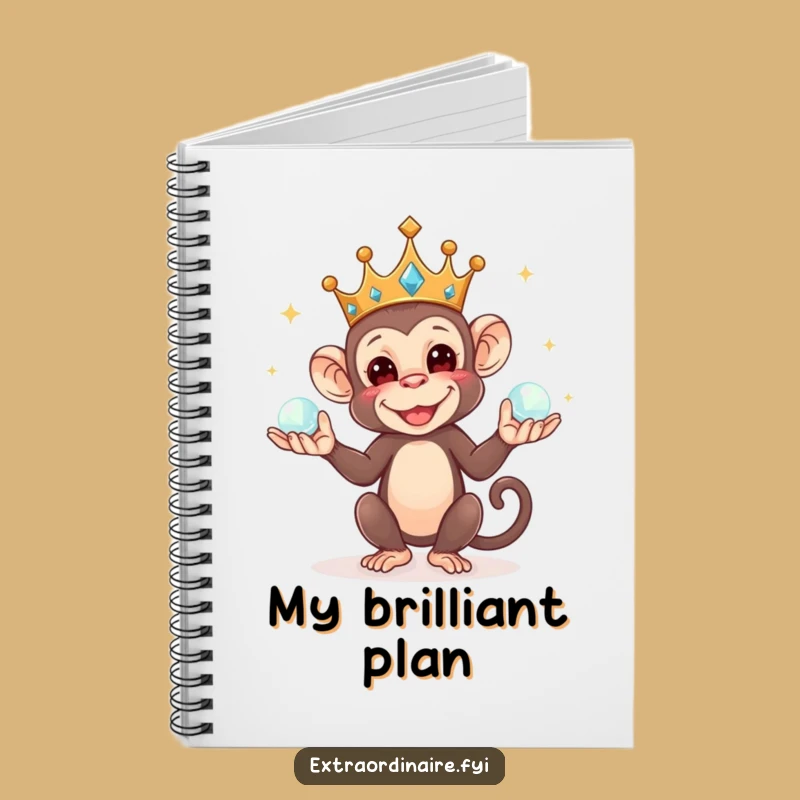 Mischievous Monkey Juggler Notebook: Jot Down Your Royal Plans, Clever Funny Gift