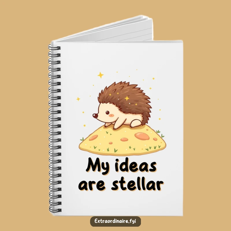 Funny Hedgehog Stardust Notebook: Magical Rolling Critter Journal, Perfect Funny Gift