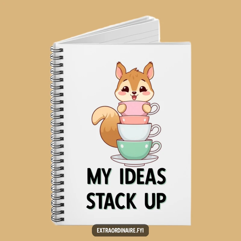 Funny Squirrel Teacup Balance Notebook: Jot Down Ideas with Whimsical Flair!