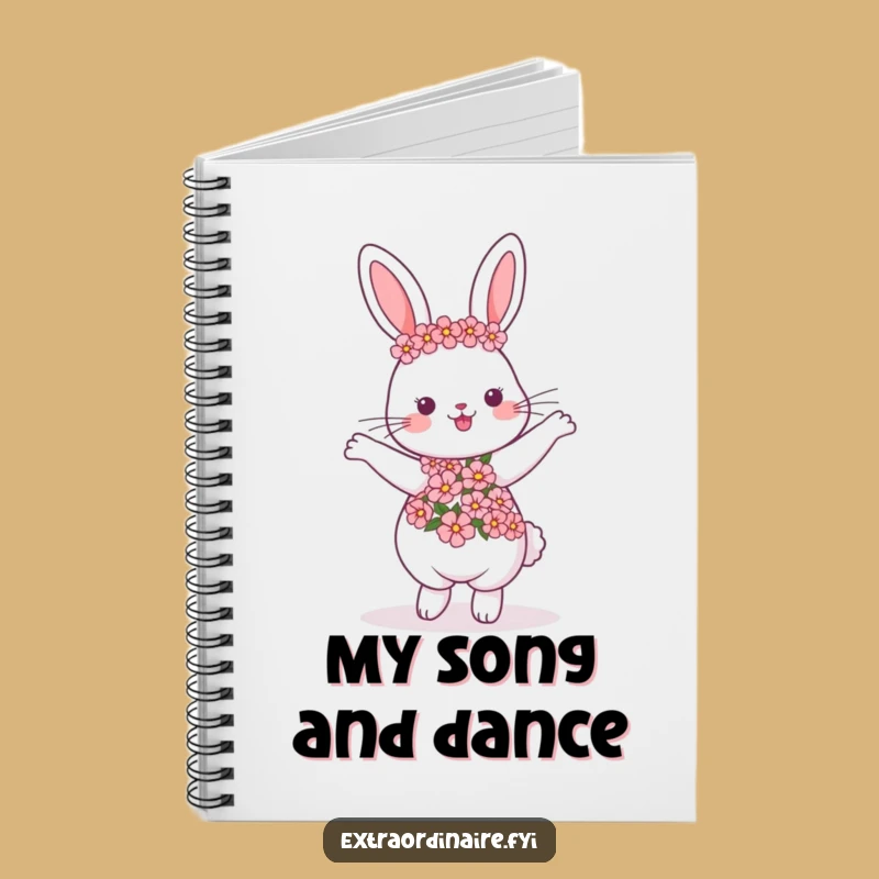 Funny Dancing Rabbit Garland Notebook - Capture Your Joyful Thoughts