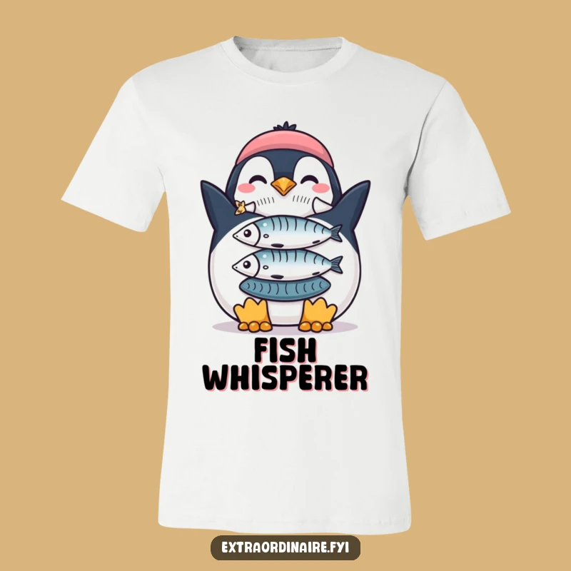 Funny Penguin Fish Stack T-Shirt: Proud Angler Tee, Celebrate Success
