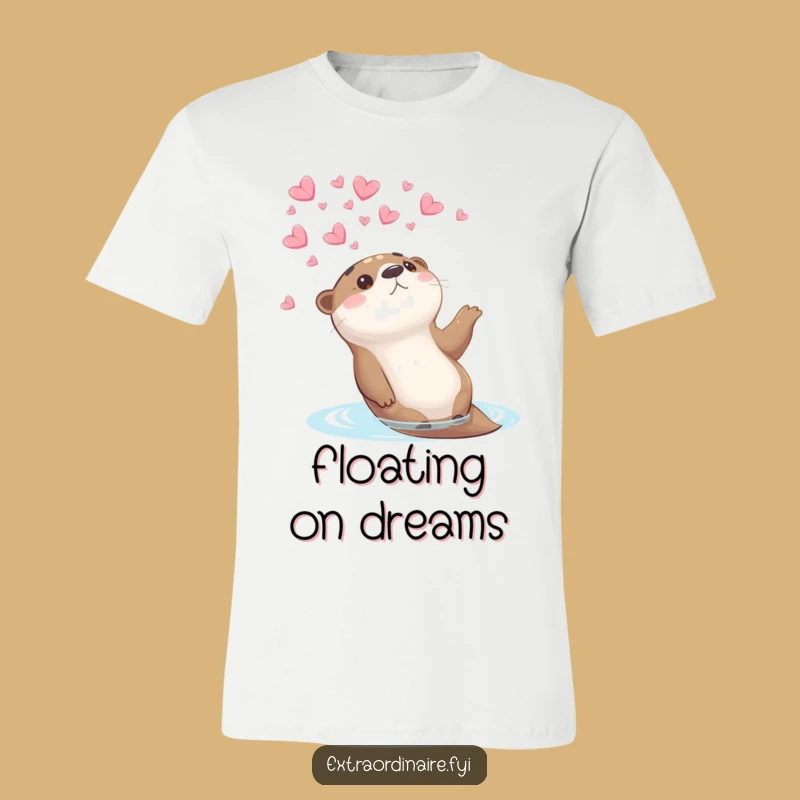 Funny Otter Petal T-Shirt: Dreamy Wonder for a Hilarious Look