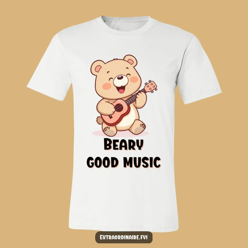 Funny Bear T-Shirt: Happy Ukulele Player - Hilarious Music Lover Gift