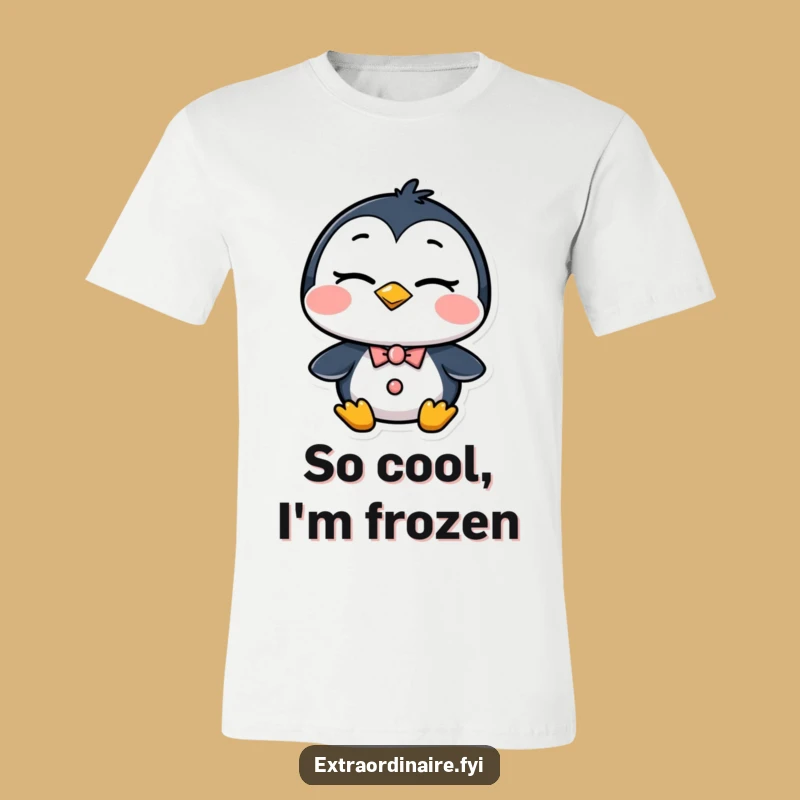 Funny Dapper Penguin Wink T-Shirt: Confident Character Apparel for a Laugh