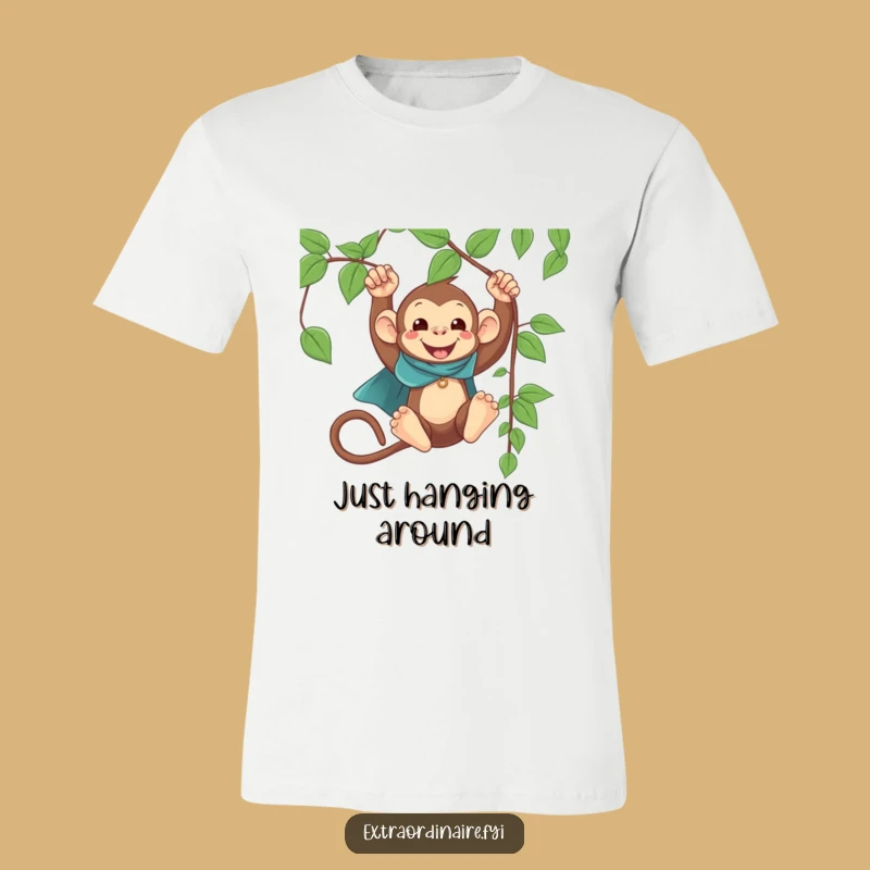 Funny Monkey Cape Swinging T-Shirt: Hilarious Heroic Animal Tee for Fun