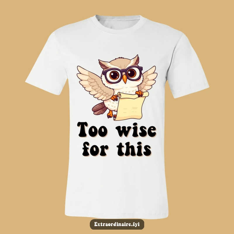 Funny Owl Scholar T-Shirt: Hilarious Gift for Bookworms and Intellectuals