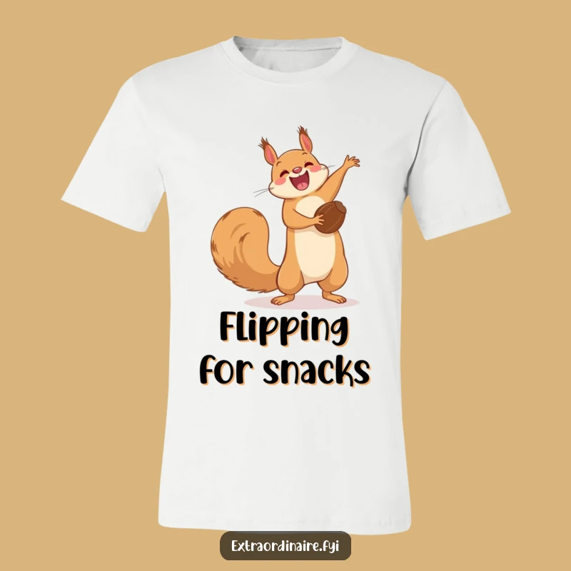 Funny Squirrel Flip T-Shirt: High-Flying Nutty Action Tee, Great Gift