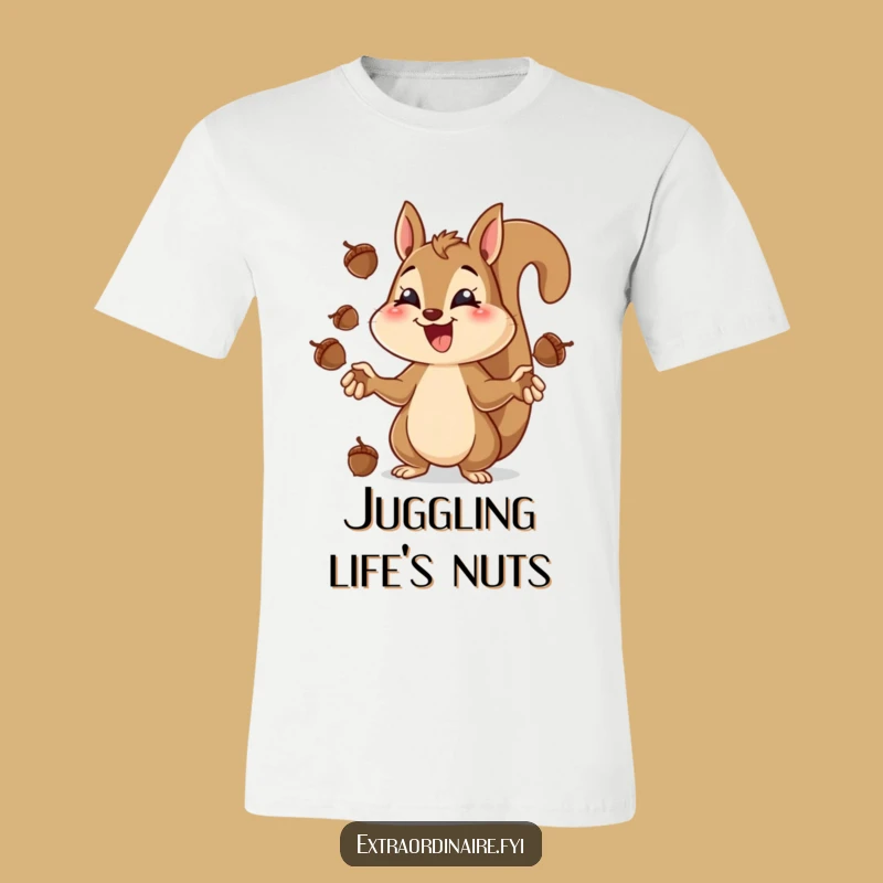 Funny Squirrel Juggling T-Shirt - Show Your Focused Fun