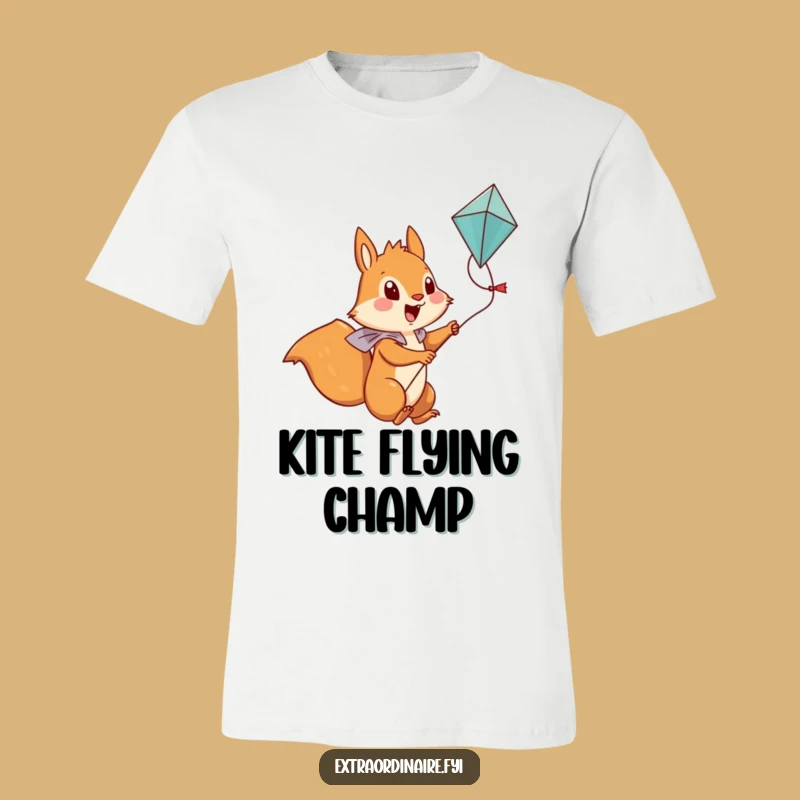 Funny Squirrel T-Shirt: Brave Kite Rider - Hilarious Adventure Gift
