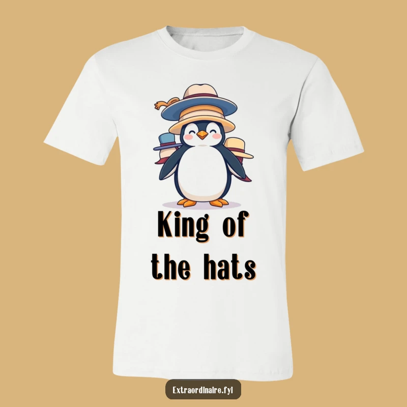 Funny Penguin Hat Stack T-Shirt: Silly Bird Tee for Humorous Gifts