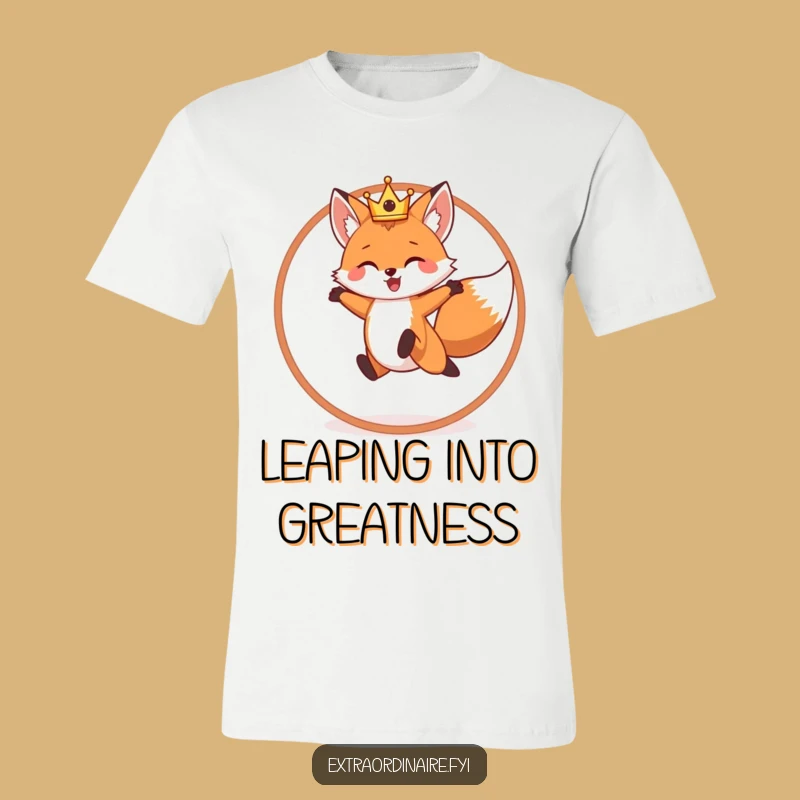 Funny Fox King T-Shirt: Regal Leaper, Great Funny Gift
