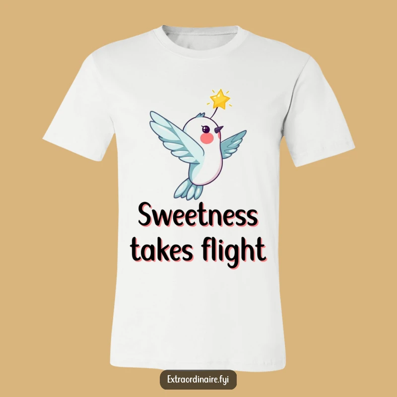 Funny Hummingbird Star T-Shirt - Wear Your Optimism with Celestial Charm