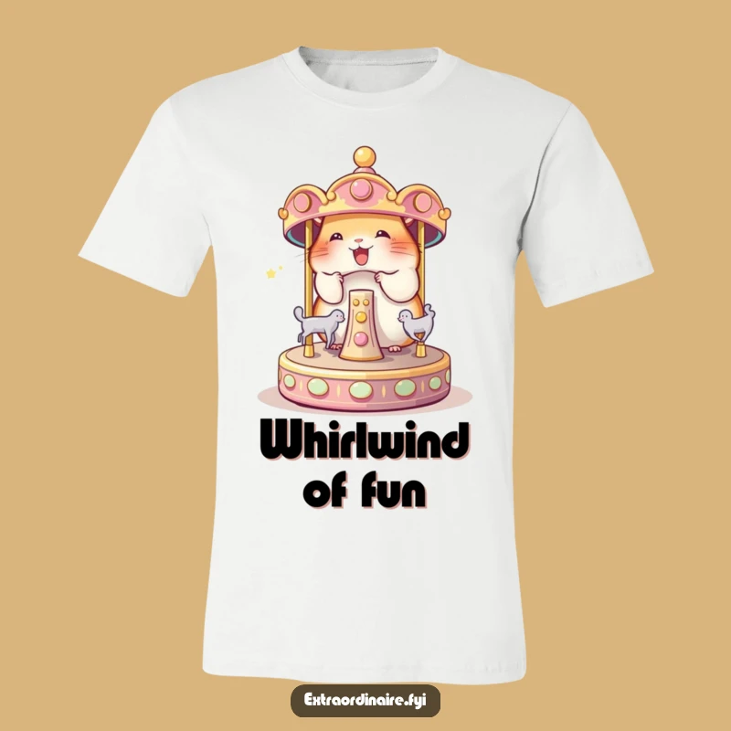 Funny Hamster Carousel T-Shirt: Whimsical Magical Creature Tee, Fun Gift
