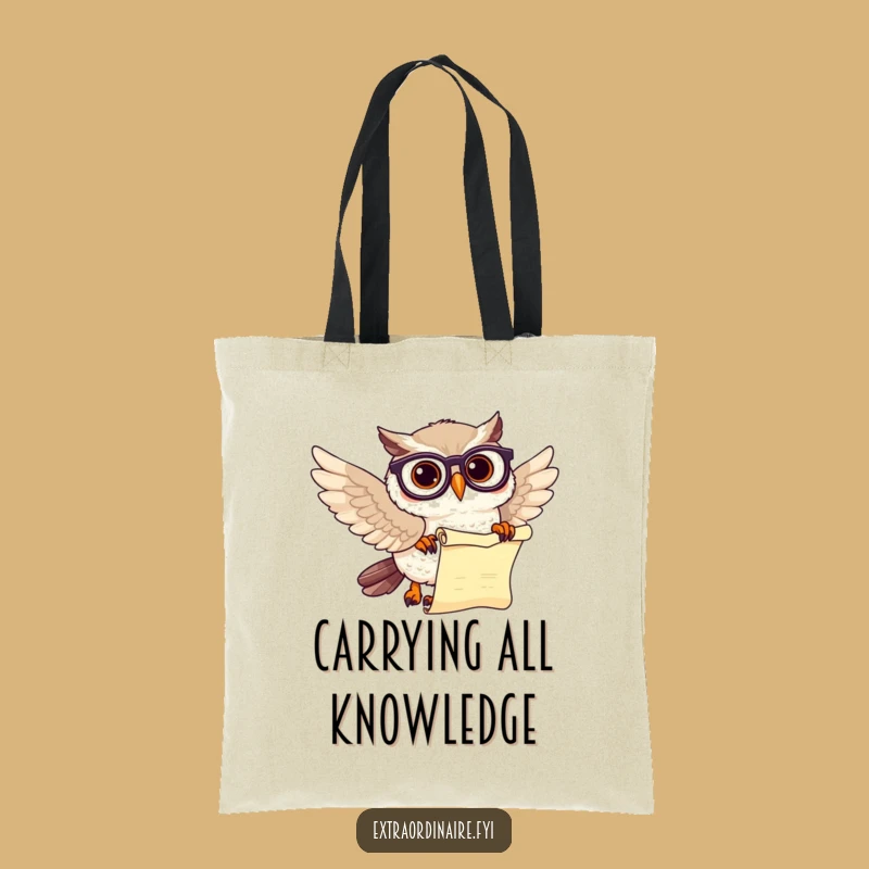 Funny Wise Owl Scholar Tote Bag: Carry Your Books and Laughs