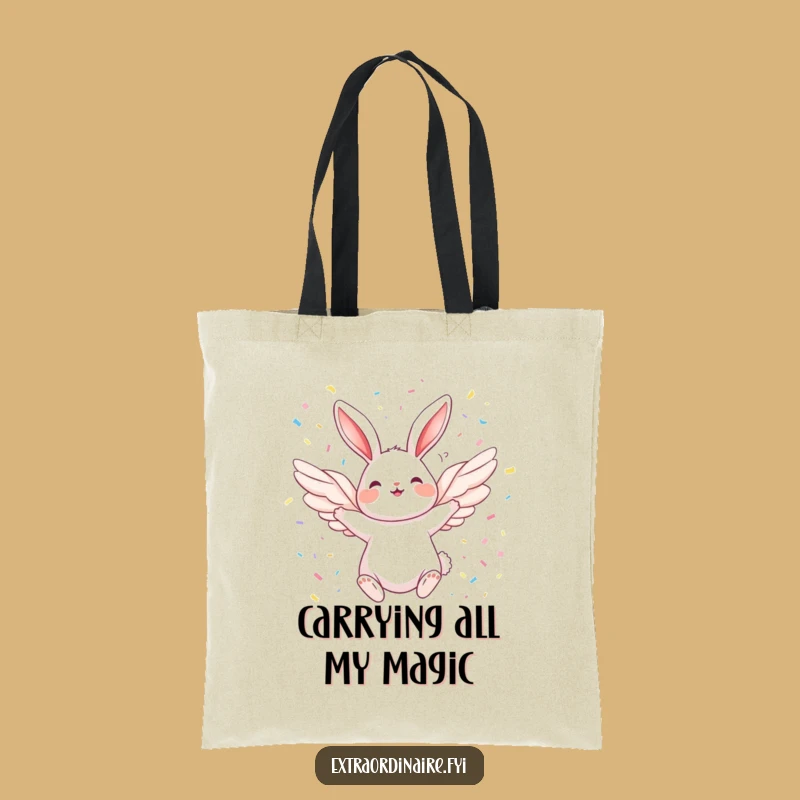 Funny Winged Rabbit Tote: Carry Joyful Confetti Everywhere You Go!