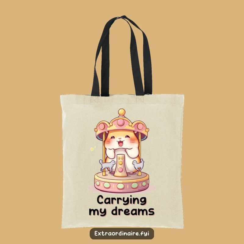 Funny Hamster Carousel Tote Bag: Carry Your Magic and Fun!