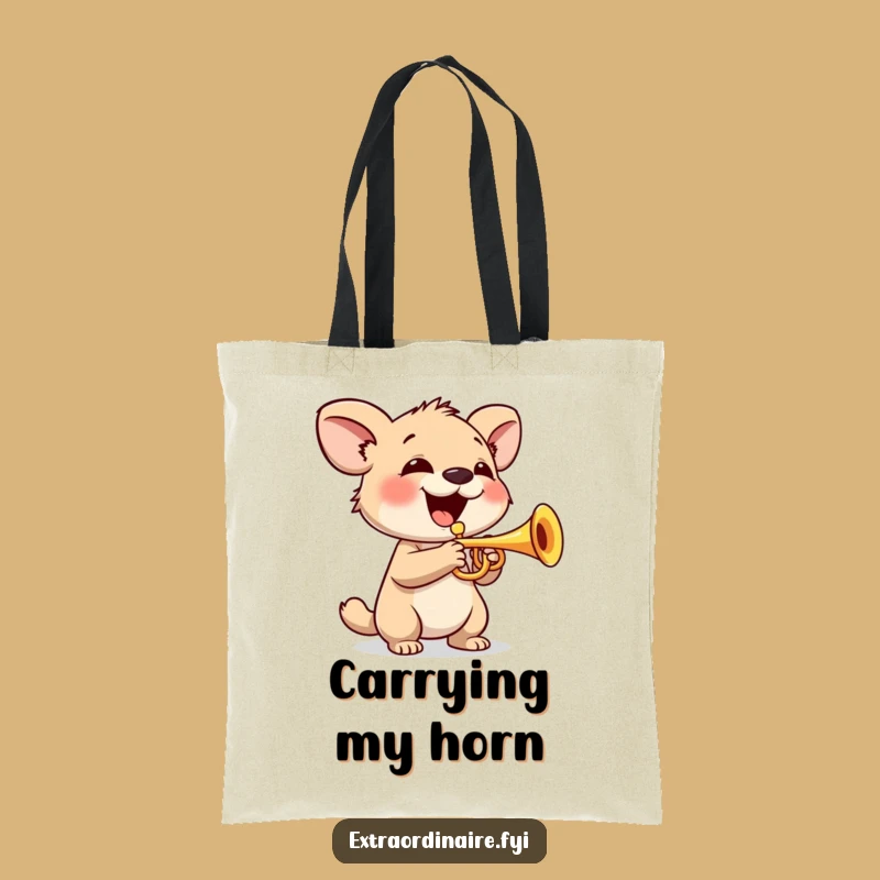 Funny Trumpet Animal Tote Bag: Carry Your Music Funny Gift