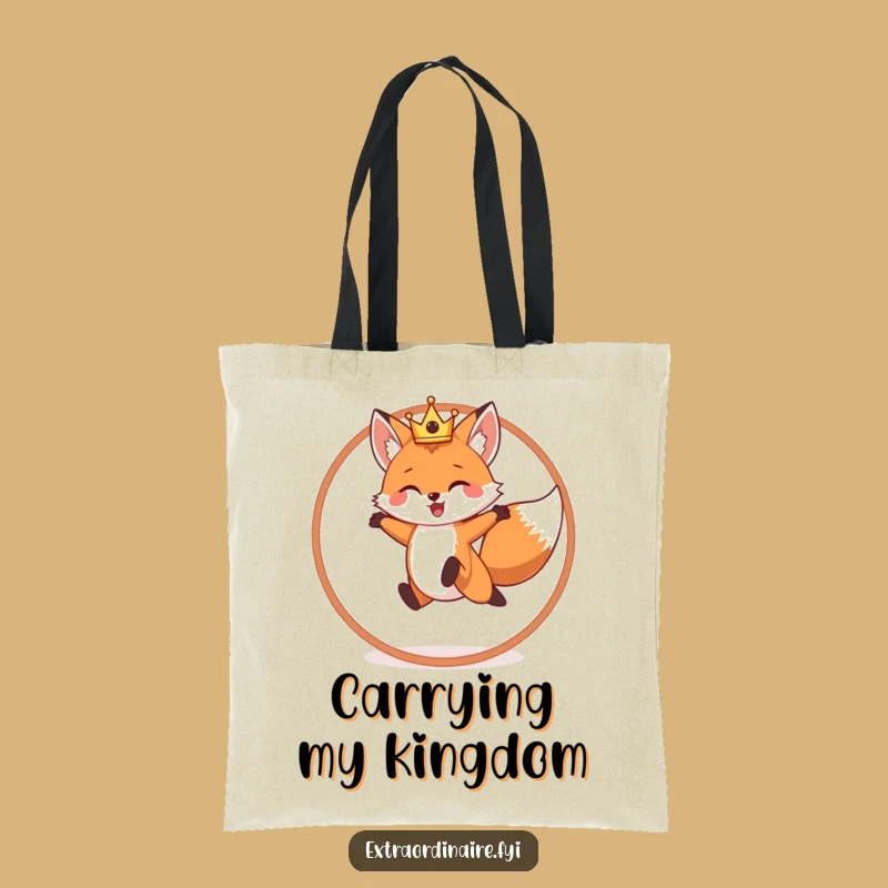 Funny Fox King Tote Bag: Carry Your Kingdom, Fun Gift