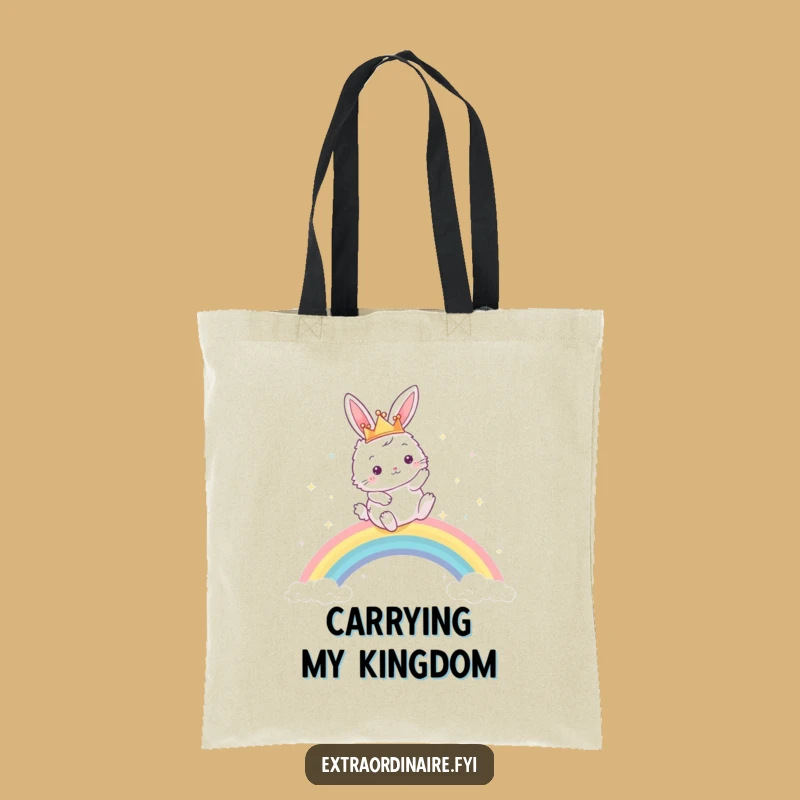 Funny Bunny Rainbow Tote Bag: Regal Storage, Chic & Hilarious Gift Idea