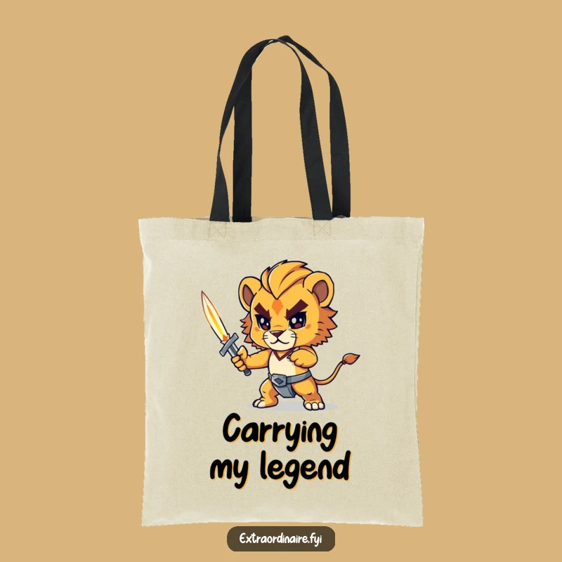 Funny Lion Cub Tote Bag: Carry Your Courage with Heroic Style