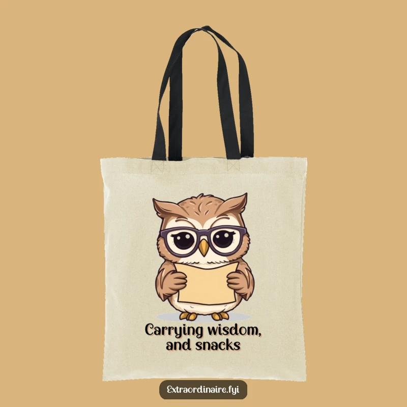 Funny Owl Scholar Tote Bag: Carry Knowledge & Laughs Everywhere You Go