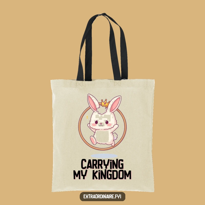 Chic Funny Bunny Crown Hoop Tote Bag: Your Regal Everyday Accessory