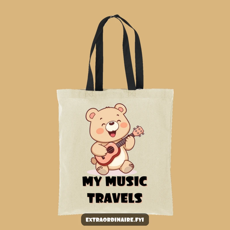 Funny Bear Tote Bag: Carry Your Tunes - A Hilarious Gift for Musicians