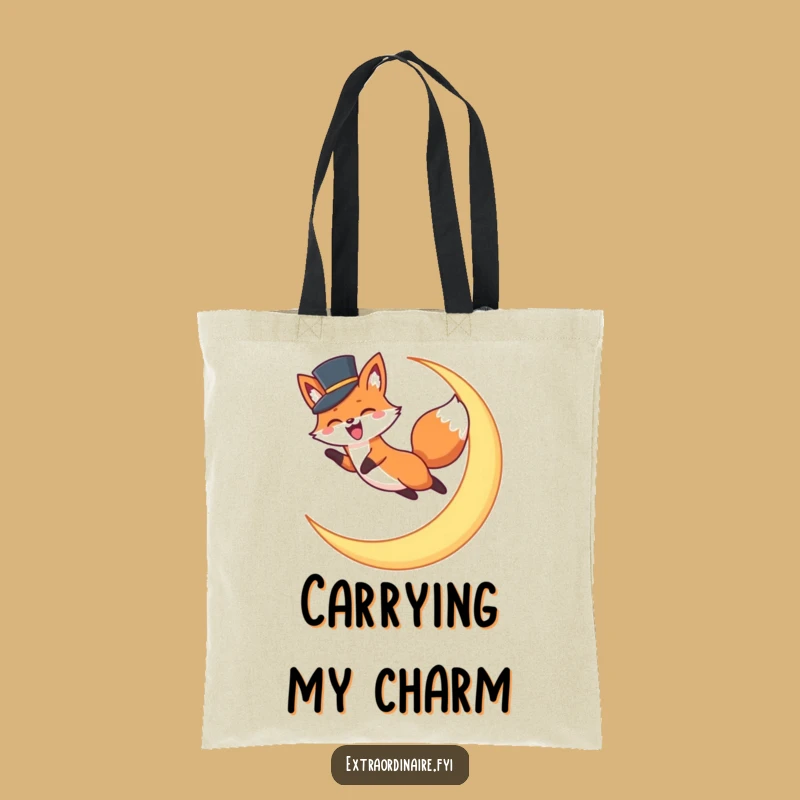 Funny Fox Top Hat Moon Tote: Carry Your Adventures Under the Stars