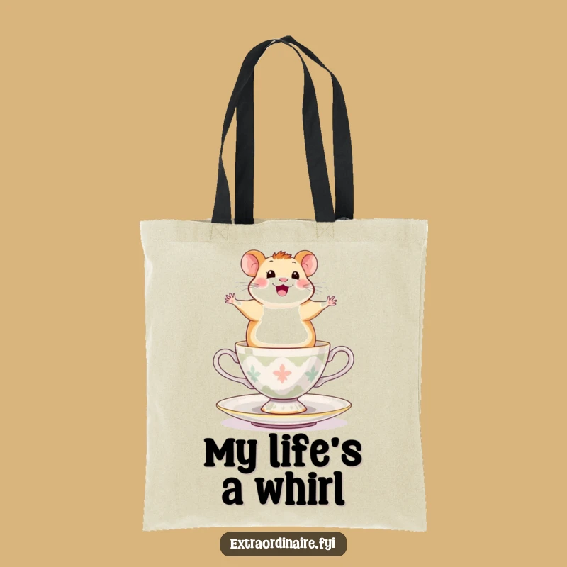 Funny Hamster Teacup Spin Tote Bag - Exhilarated Pet Carryall