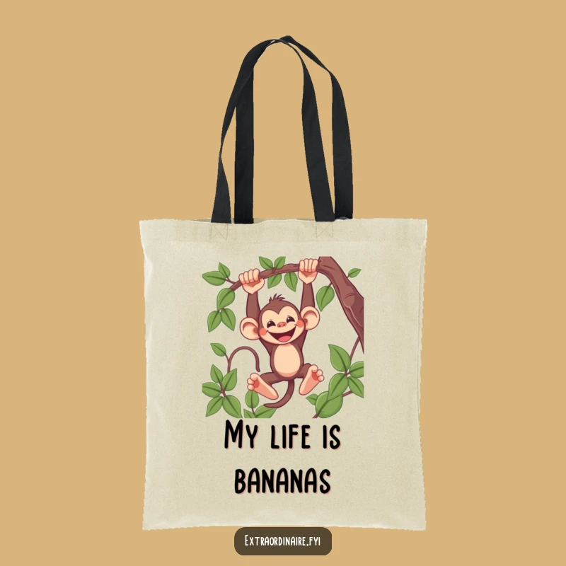 Funny Monkey Tote Bag: Hilarious Swinging Primate Carryall, Perfect Eco-Funny Gift