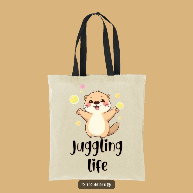 Funny Otter Juggling Tote Bag - Carry Your Essentials with Playful Charm
