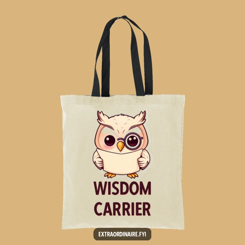 Funny Owl Scroll Tote Bag: Carry Your Wisdom and Laughs Hilariously